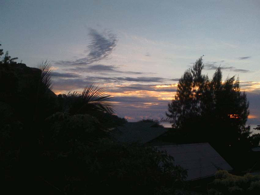 Wundersch�ner Sonnenuntergang Blick von der Terrasse Hua Hin 