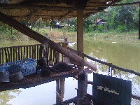 Eine Holzhütte mein Schlafplatz am See UdonThani
