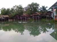 In UdonThani Fischrestaurant auf den See gebaut